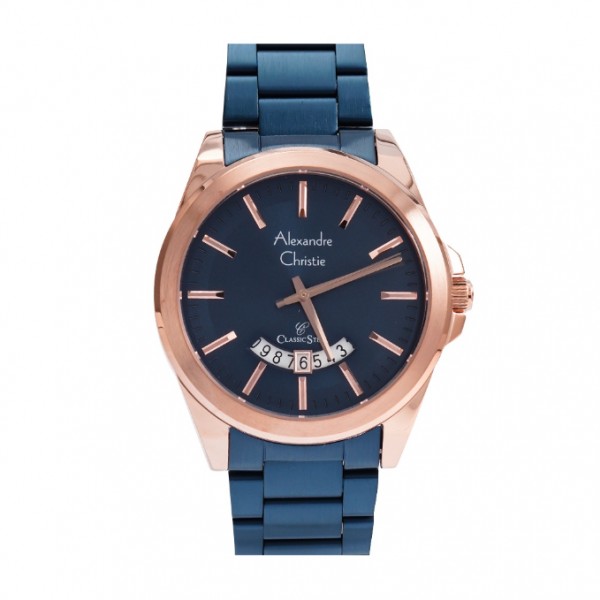 Alexandre Christie AC 8676 Rosegold Blue Man MDBURBU Alexandre Christie AC 8676 Rosegold Blue Man MDBURBU